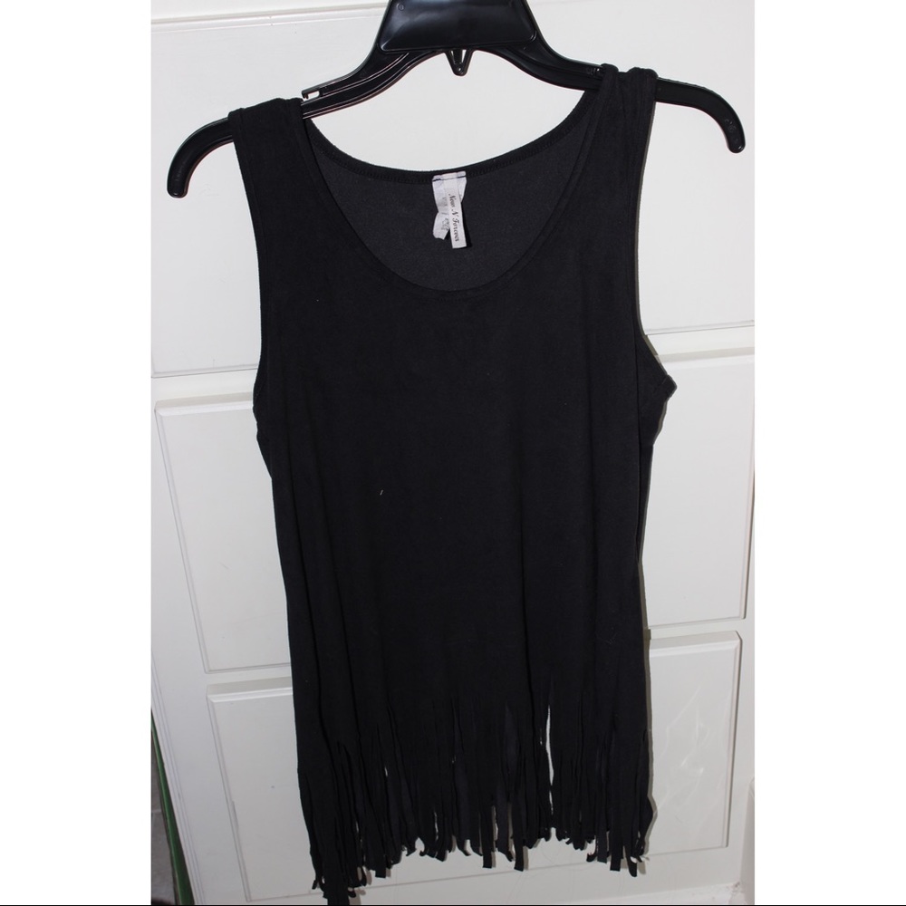 Black Fringe Tank